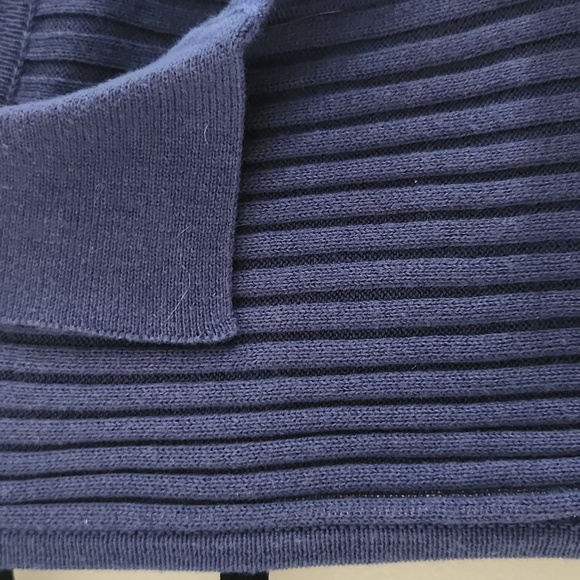 Navy Ribbed Polo Tank Top - Picture 2 of 4